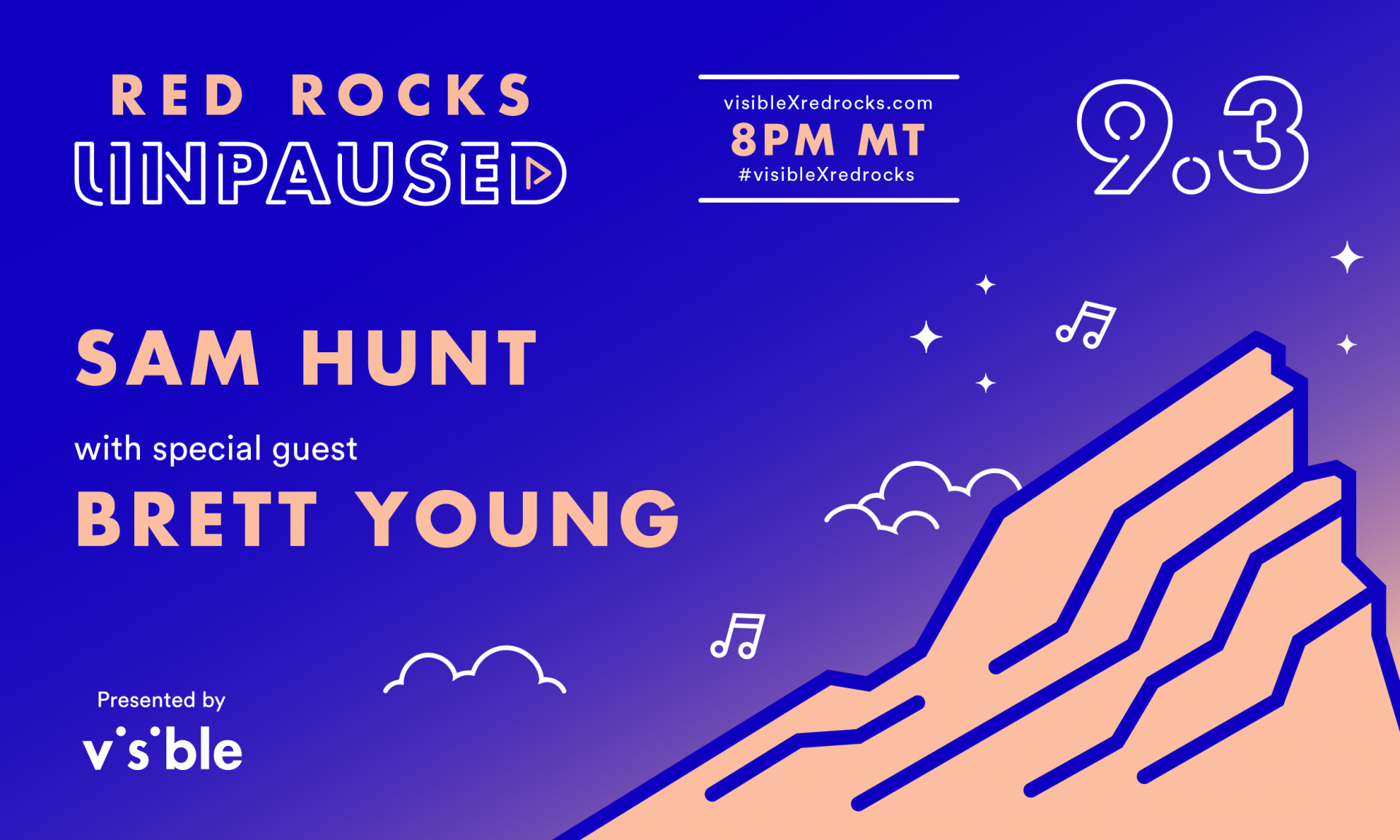 Red Rocks Unpaused Night 3: Sam Hunt with special guest Brett Young